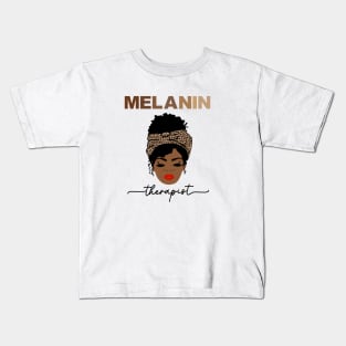 Melanin Therapist Cheetah Design Kids T-Shirt